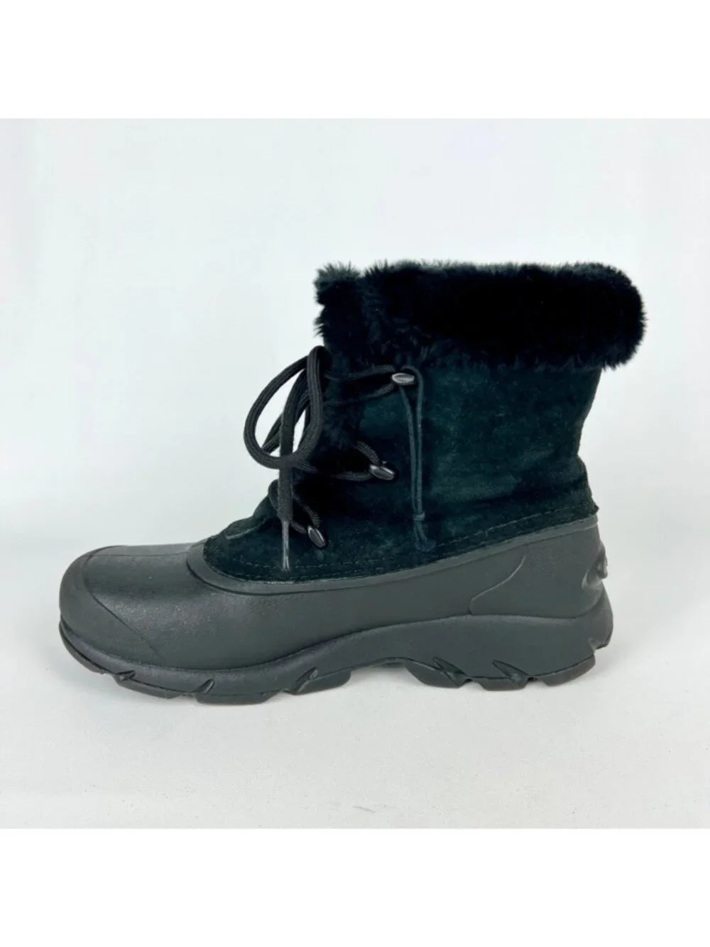 Sorel Womens Snow Angel Winter Ankle Boots Black Waterproof Suede size 7.5